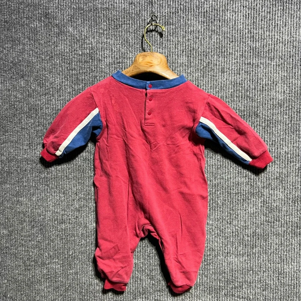 Vintage NHL Colorado Avalanche Romper Kids 18M Red Blue Hockey Embroidered Logo